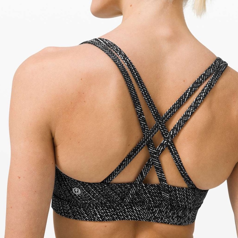 [Lululemon] Energy Bra in Simultaneous Jacquard Black Vapor 8